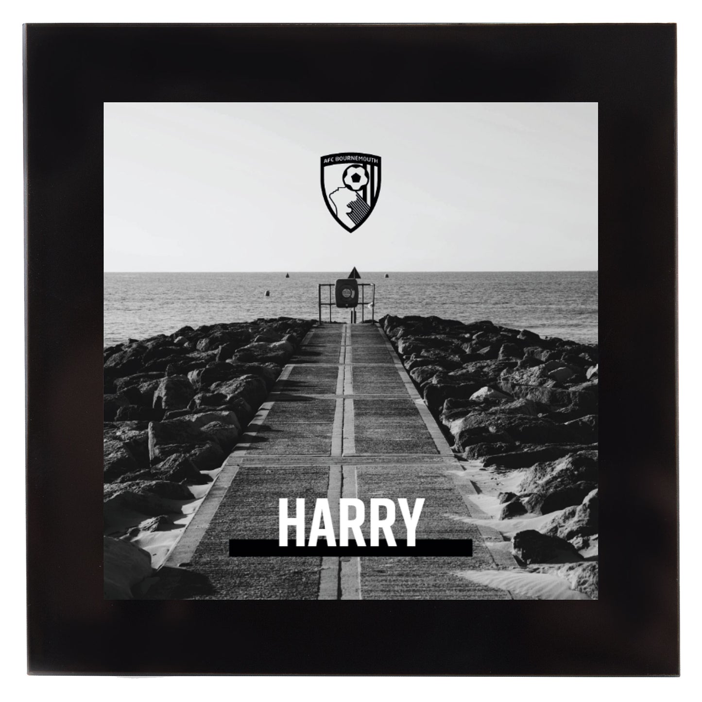 Personalised Glass Coaster - Monochrome Jetty
