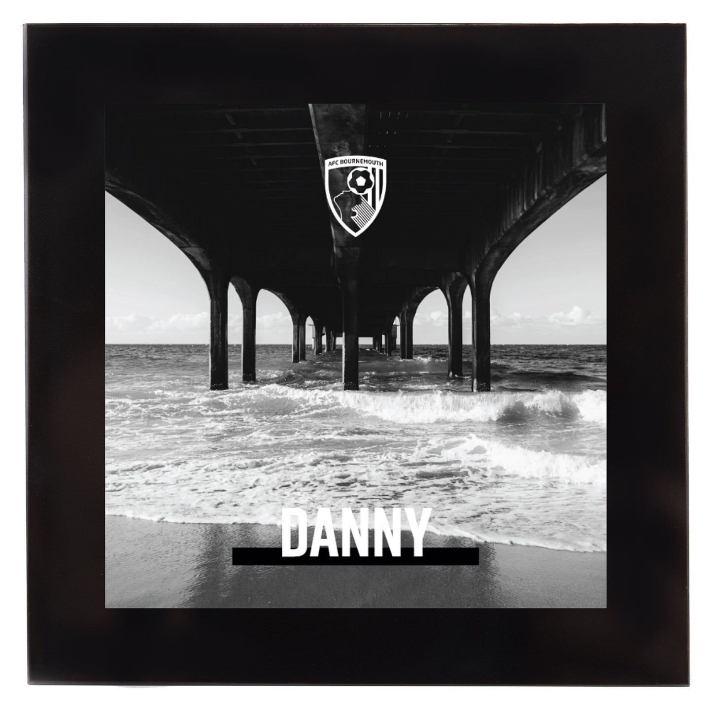 Personalised Glass Coaster - Monochrome Pier