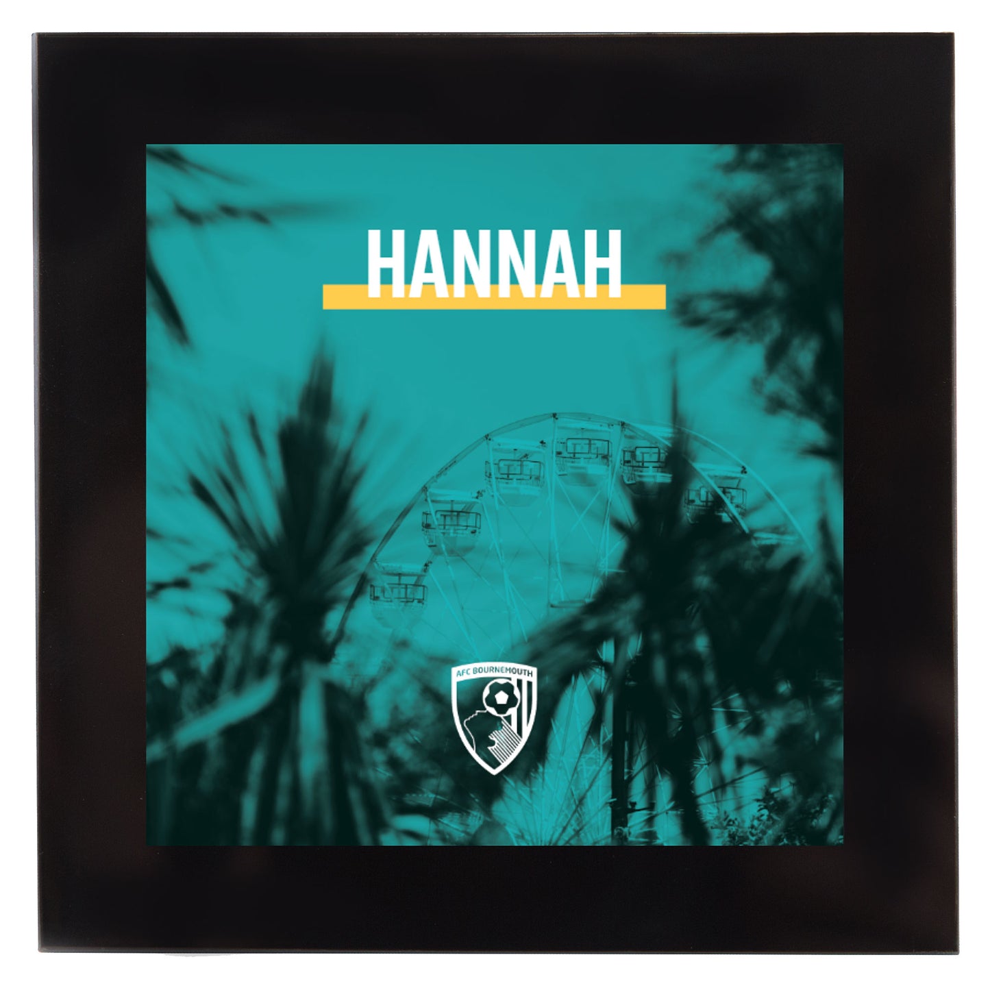 Personalised Glass Coaster - Turquoise Wheel