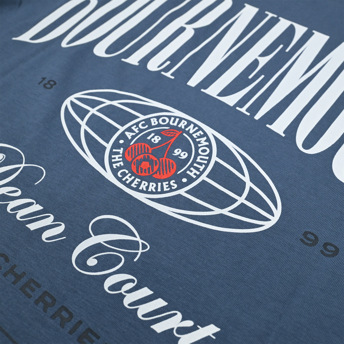 Premium Cherries Relaxed Tee - Oxford Blue