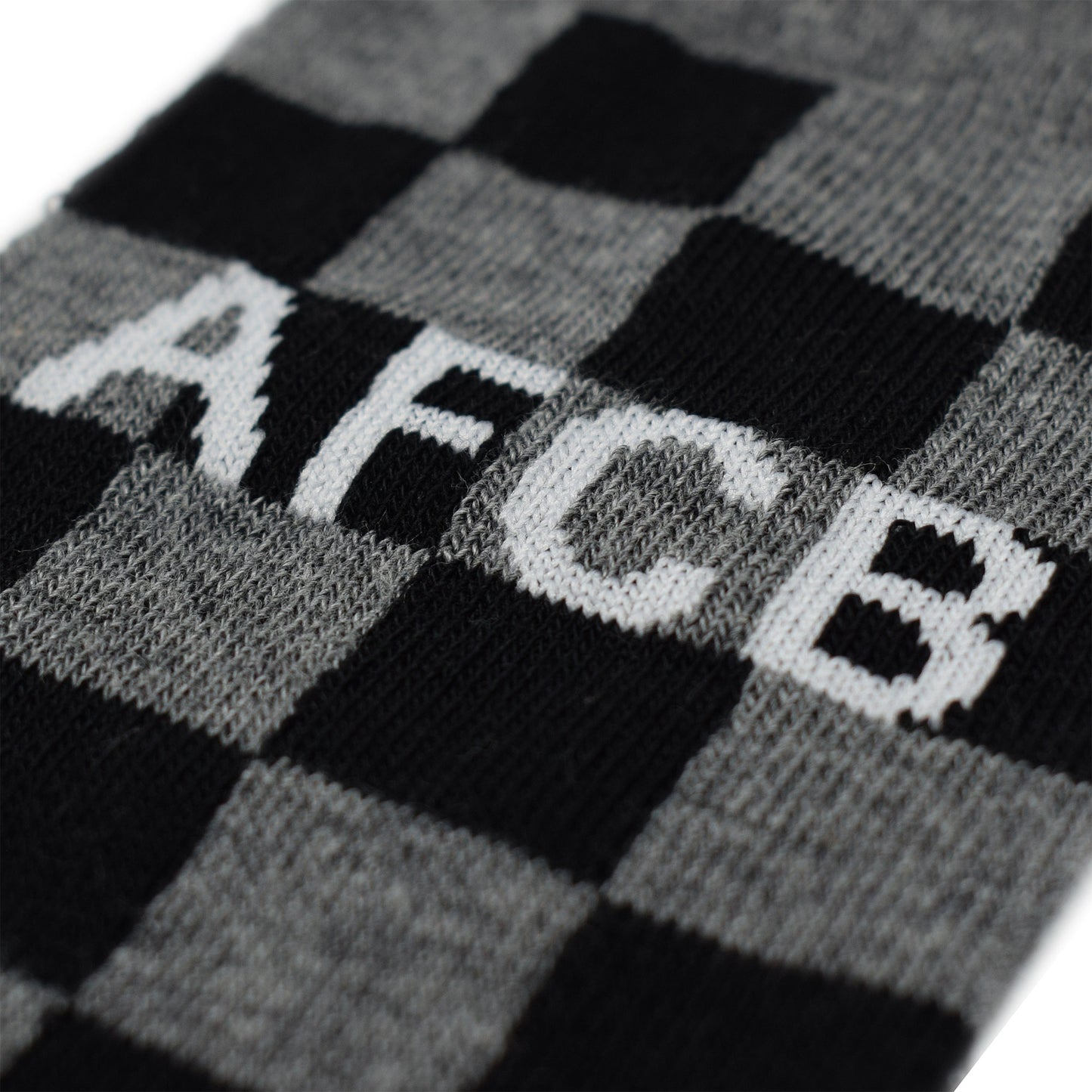 Adults Checkerboard Socks - Grey / Black