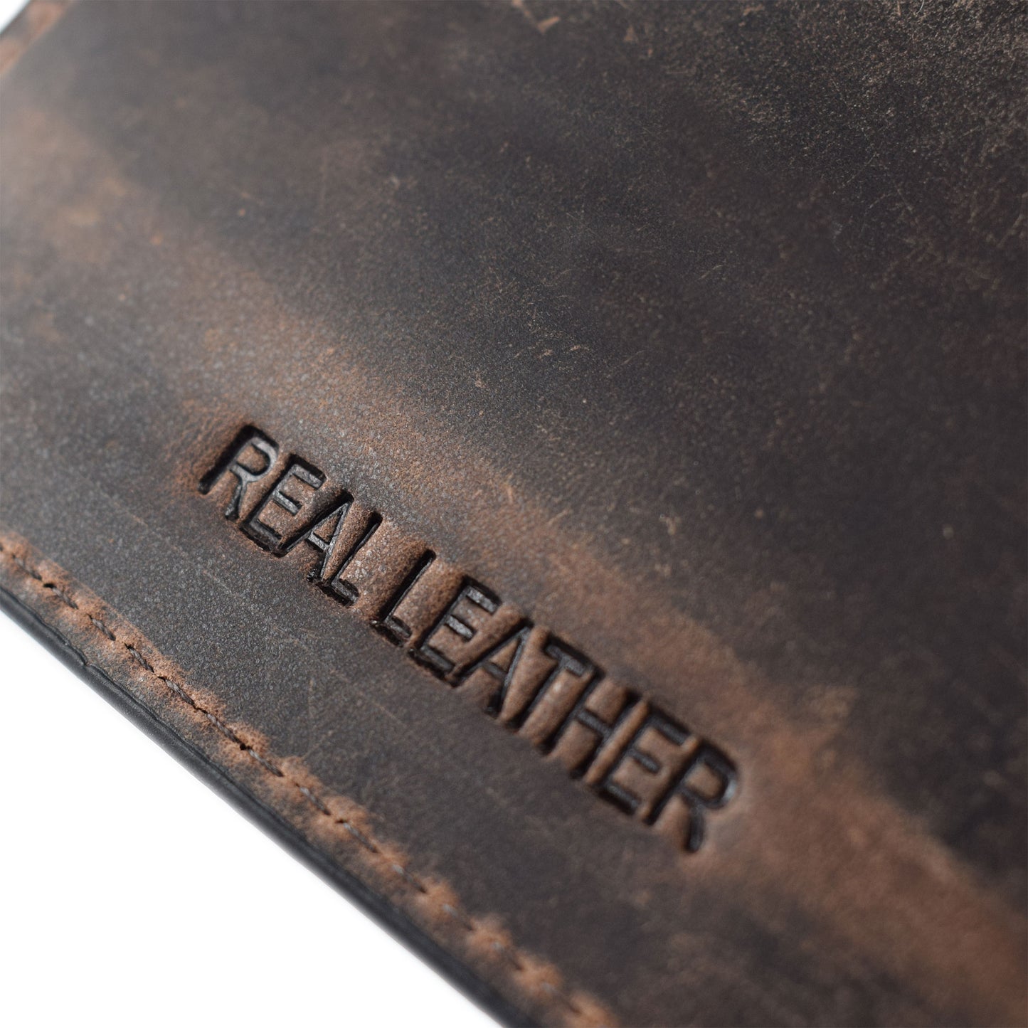 Vintage Leather Football Wallet - Brown