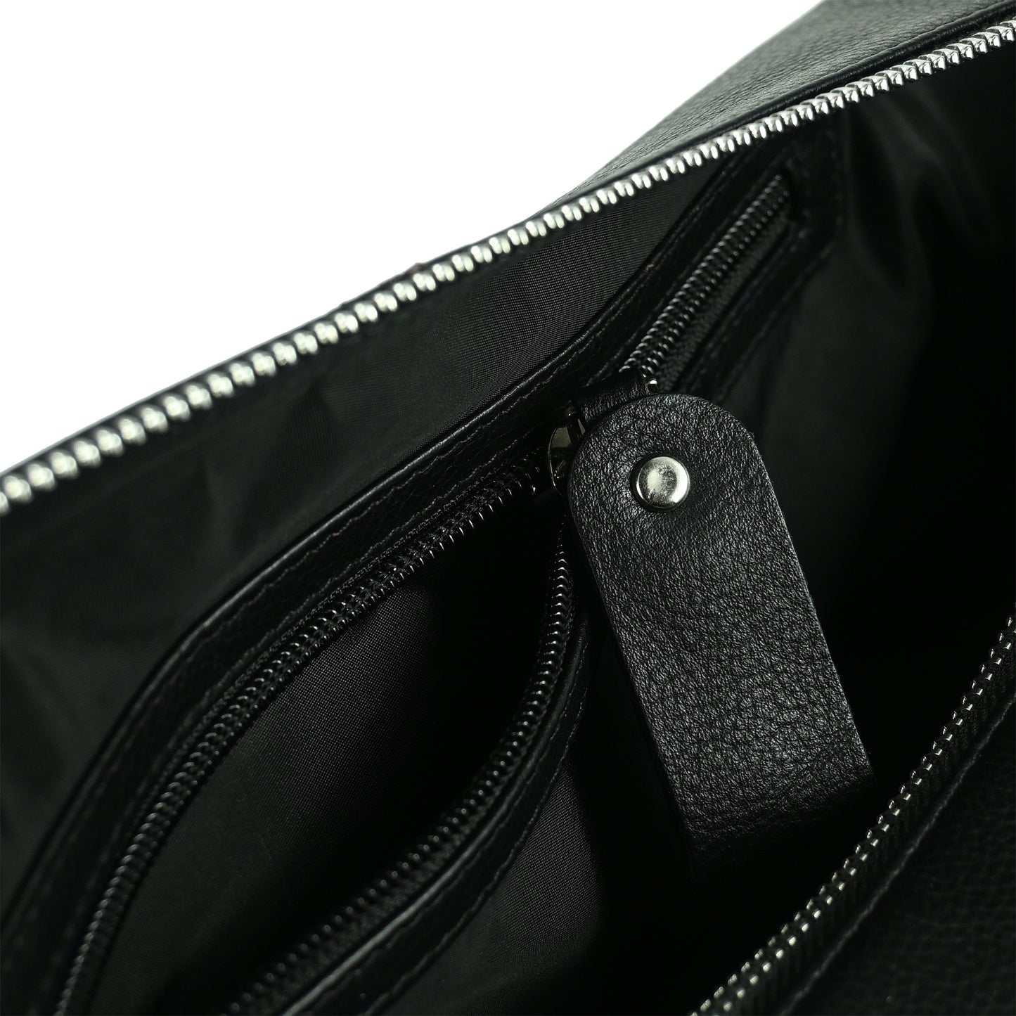 Premium Leather Washbag - Black