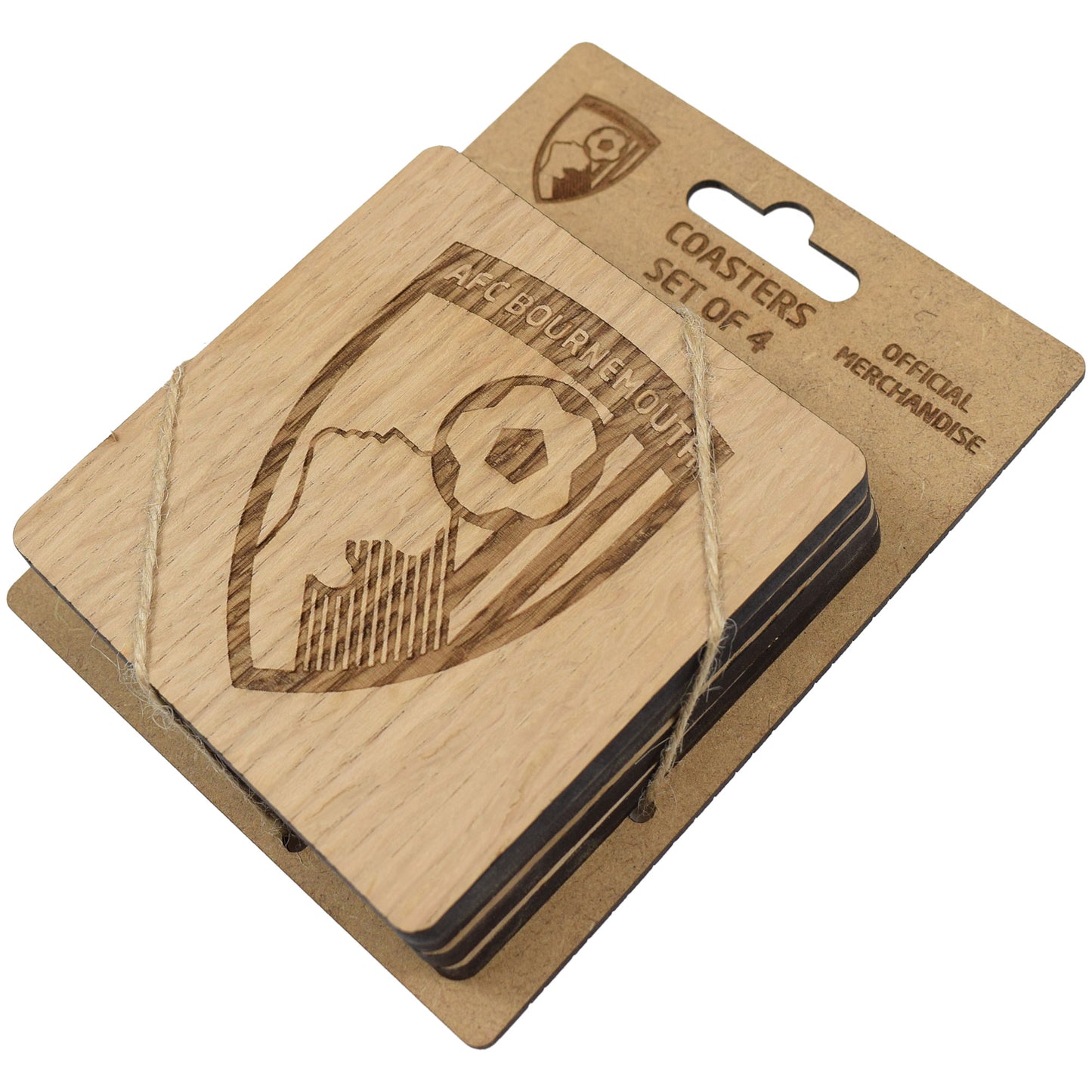 Wooden Crest Coasters - 4 Pack