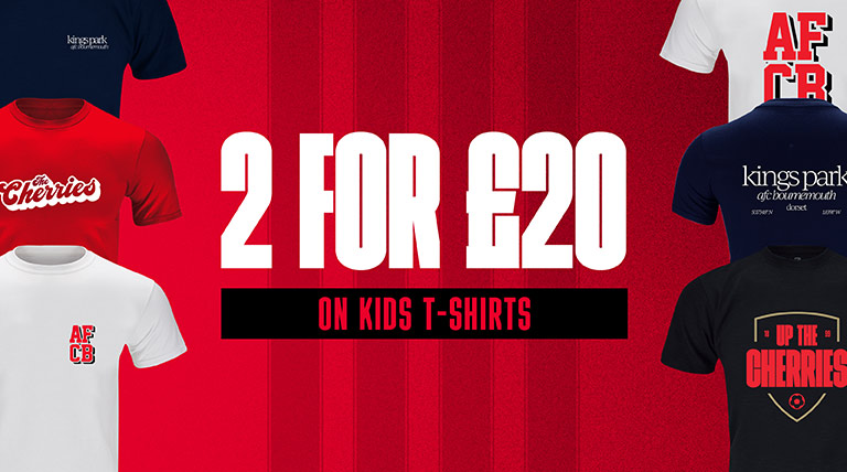 AFC Bournemouth 2 For £20 Kids T Shirts