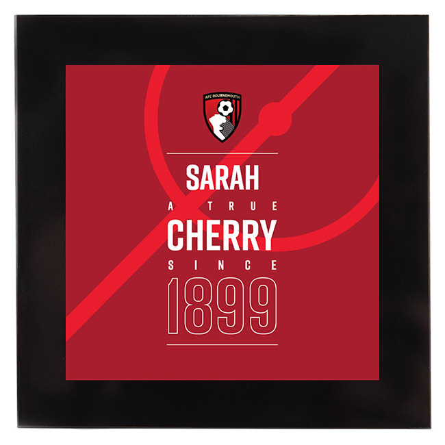 AFC Bournemouth Personalised Glass Coaster - True Cherry