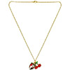Gold Plated Cherry Crest Pendant And Necklace