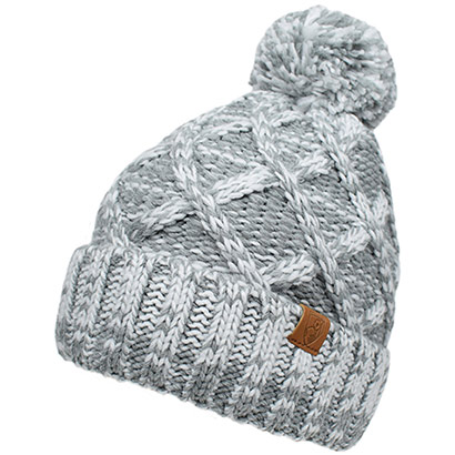 Womens Cable Bobble Hat - Grey