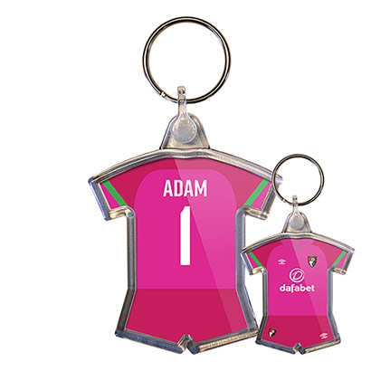 Personalised Kit Keyring - Pink Goalkeeper Shirt