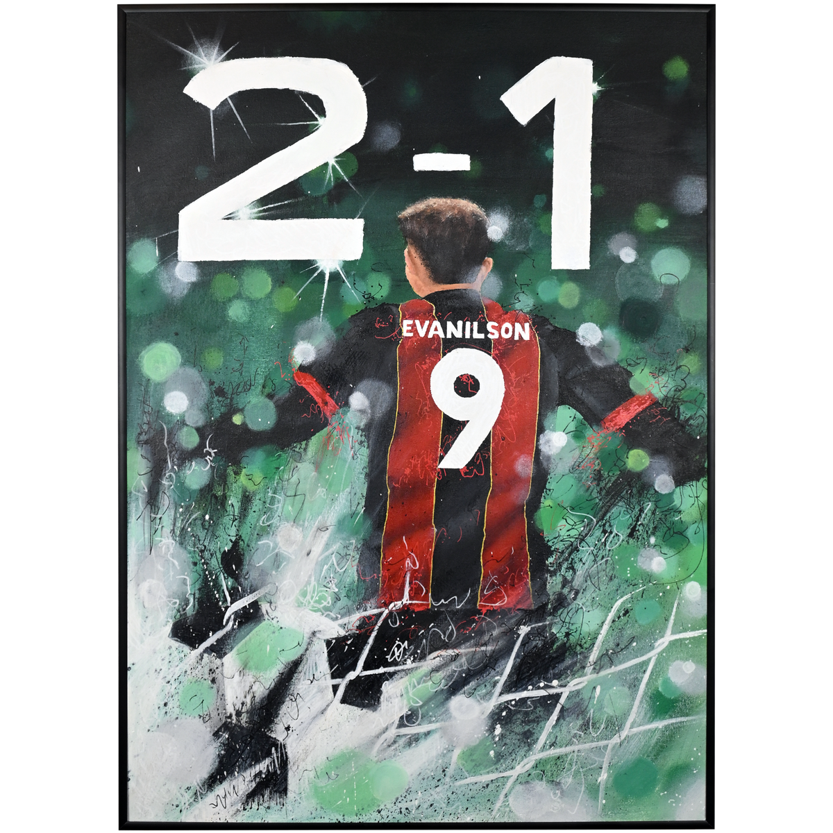Signed Evanilson v Man City Painting, By Laura Moura