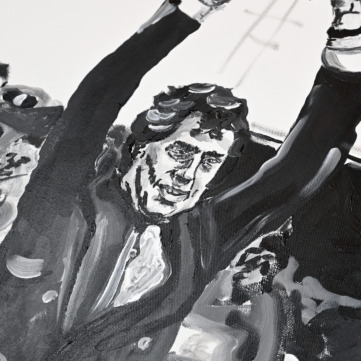 Signed Harry Redknapp Trophy Lift Painting, By Finlay Tupper