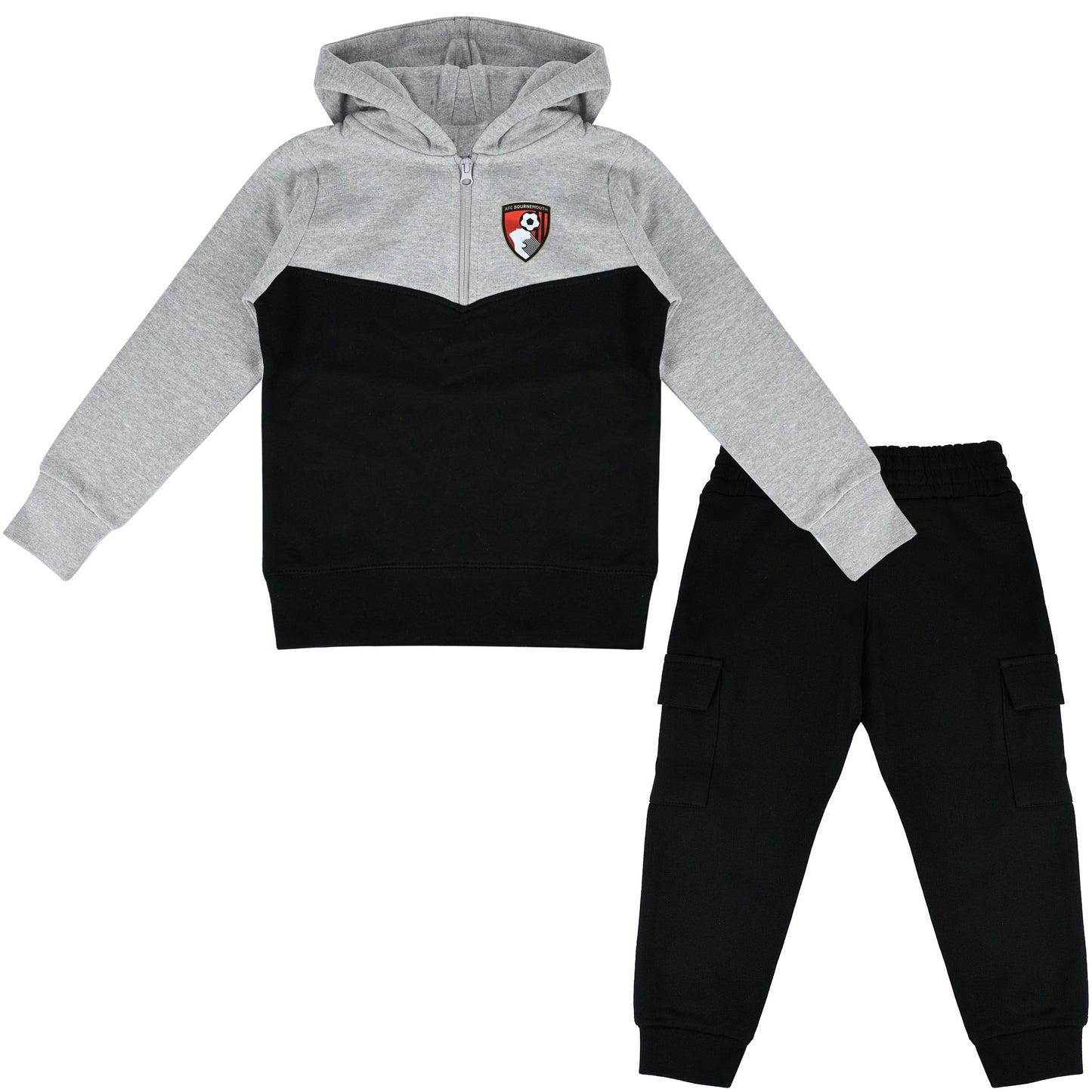 Toddlers Barney Jog Set - Grey / Black