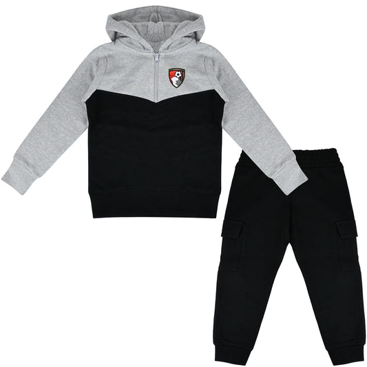 Toddlers Barney Jog Set - Grey / Black