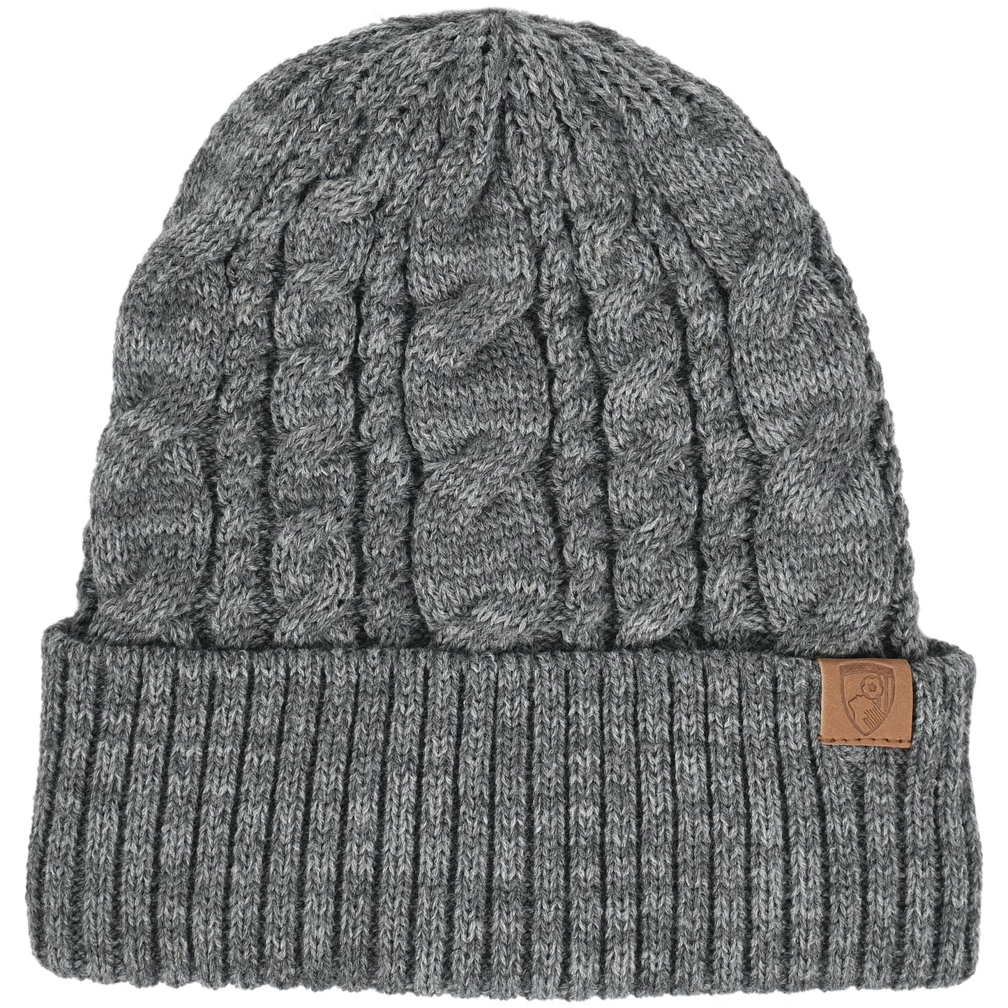 Adults Cable Cuff Beanie - Grey