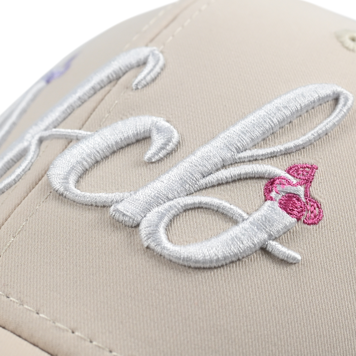 Womens Initial Ponytail Cap - Natural