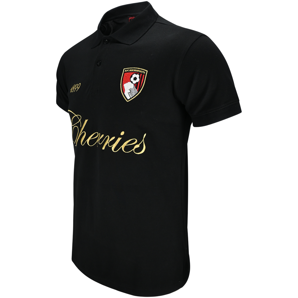 Mens Cherries Script Polo - Black