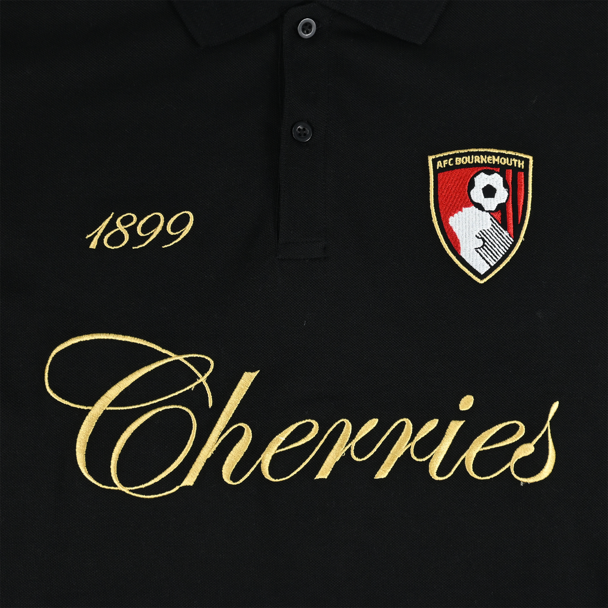 Mens Cherries Script Polo - Black