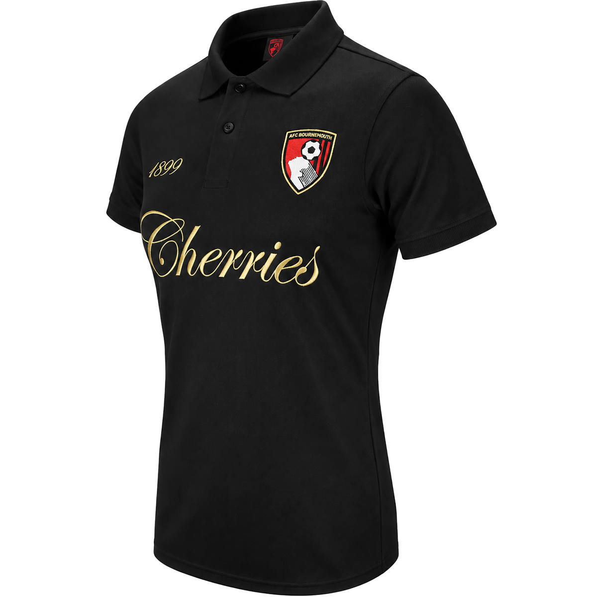 Womens Cherries Script Polo - Black