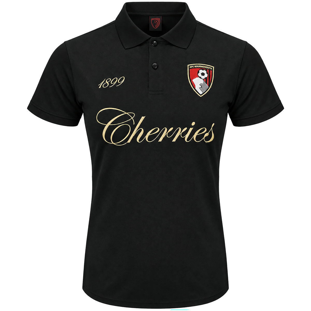 Womens Cherries Script Polo - Black