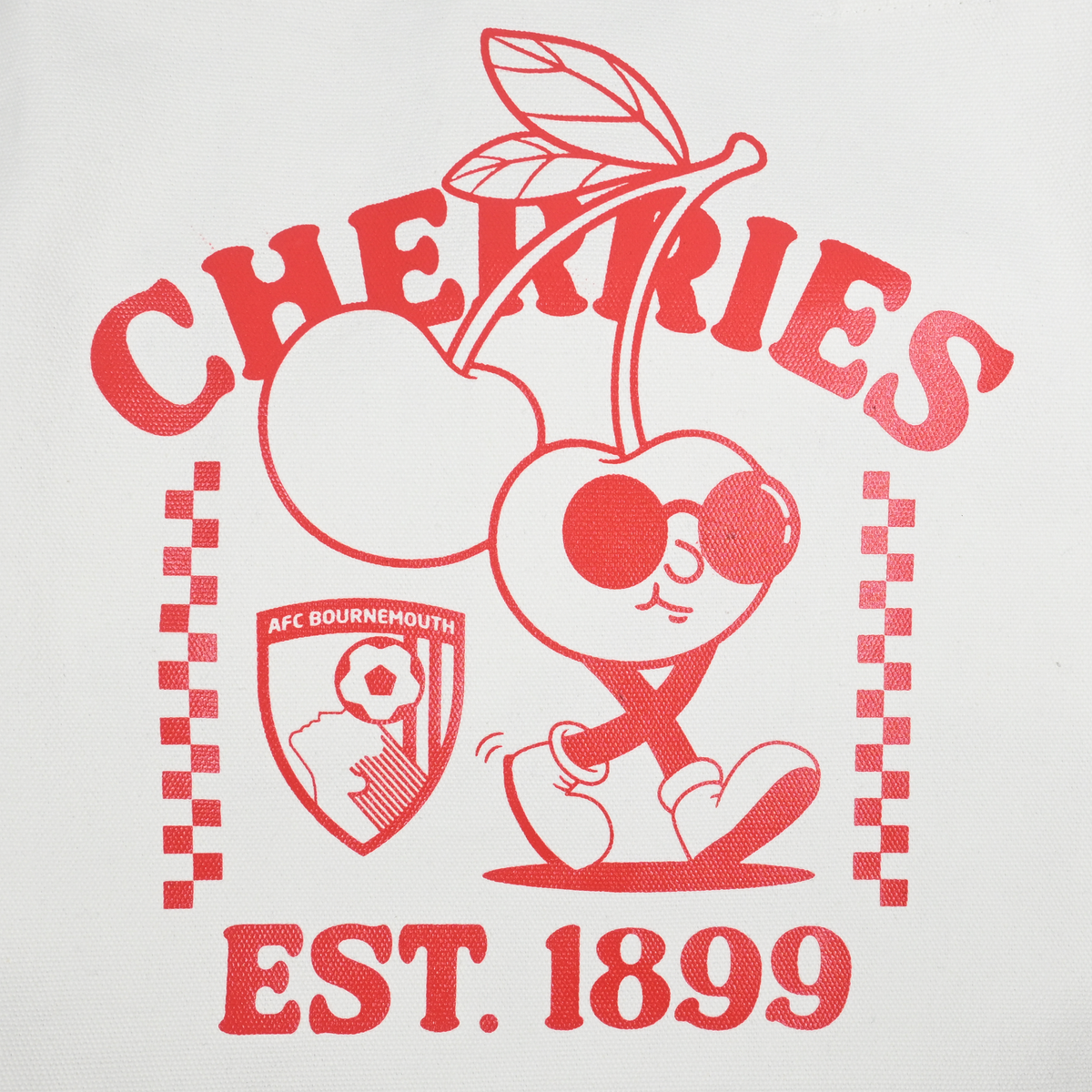 Cherries Canvas Beach Bag - Off White