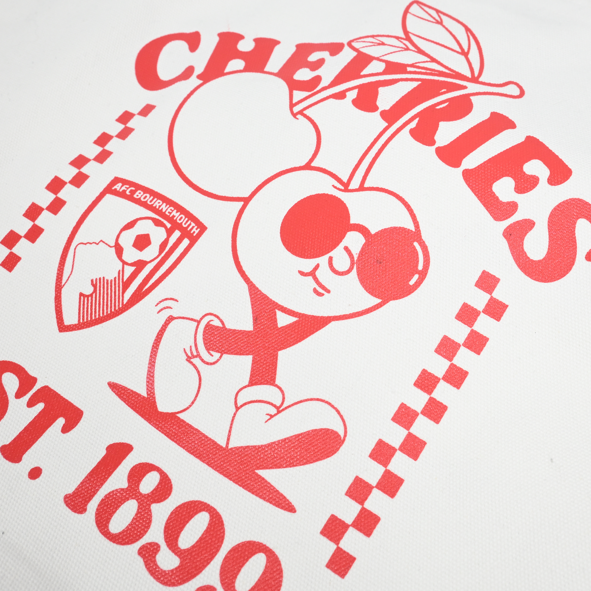 Cherries Canvas Beach Bag - Off White