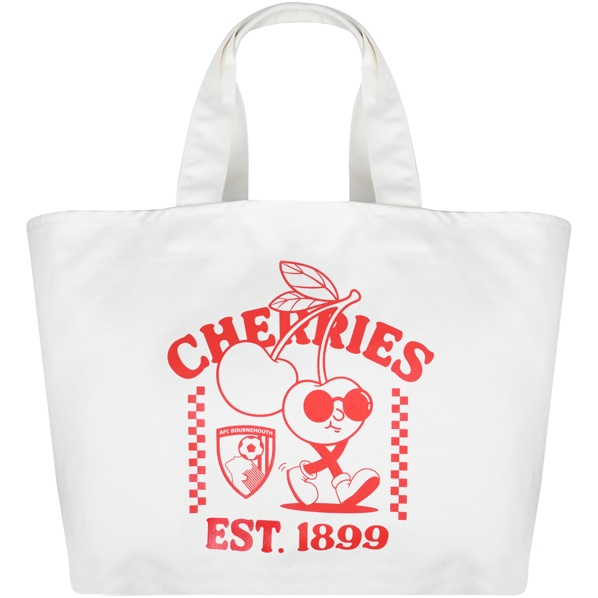 Cherries Canvas Beach Bag - Off White