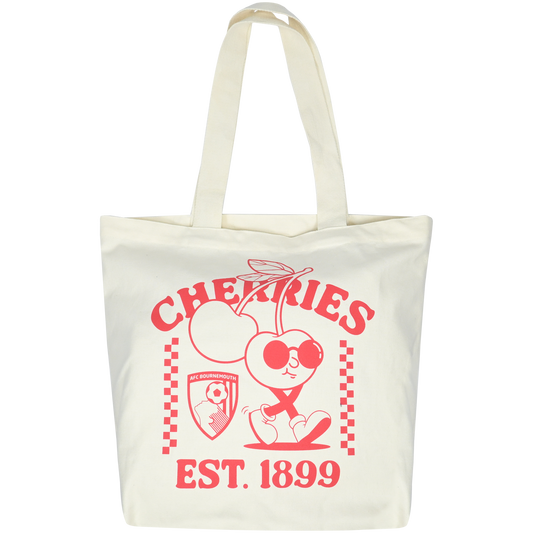 Cherries Canvas Tote Bag - Off White