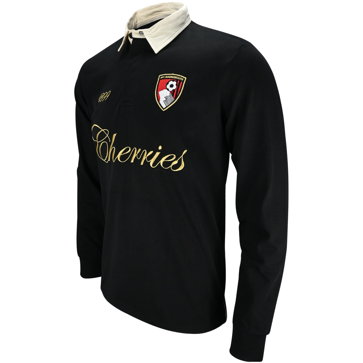 Cherries Script Rugger Top - Black / Off White