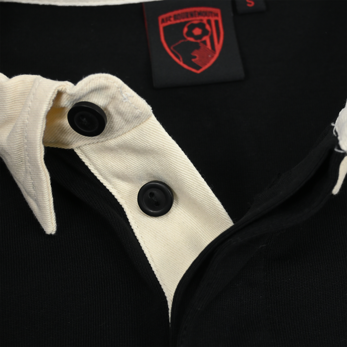 Cherries Script Rugger Top - Black / Off White