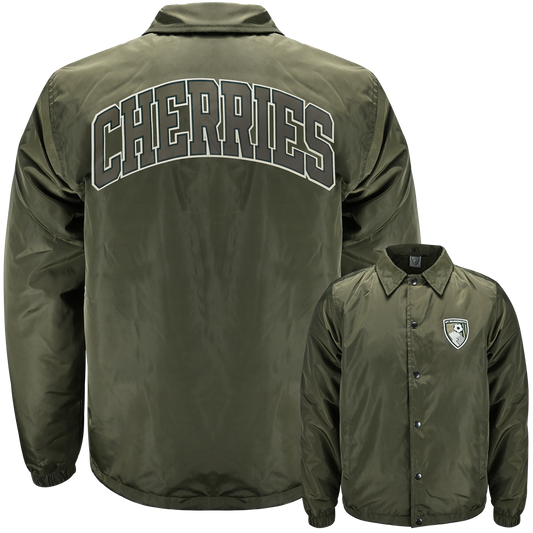 Cherries Coach Jacket - Olive