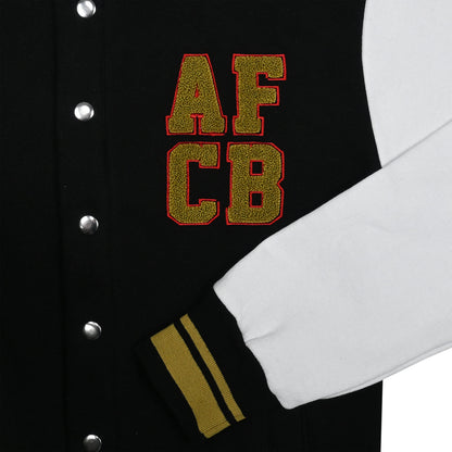Adults College Baseball Jacket - Black / White