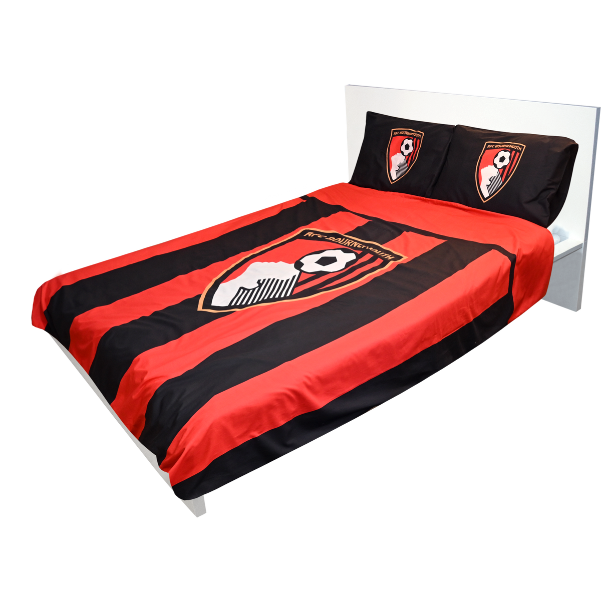 Stripe Double Duvet Cover Set - Red / Black