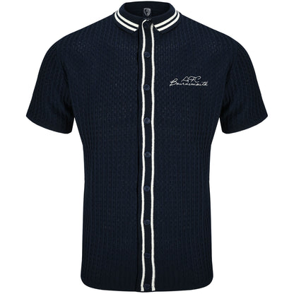 Adults Elite Full Button Polo - Navy