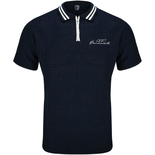 Adults Elite Quarter Zip Polo - Navy