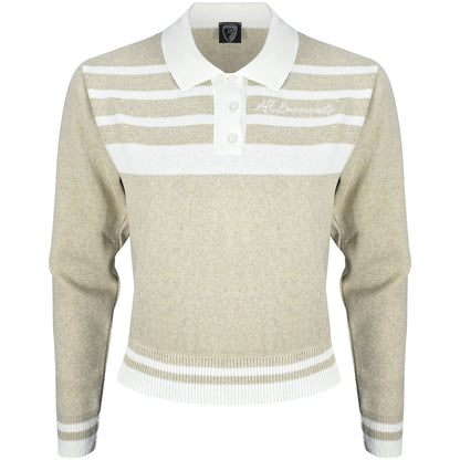 Womens Georgia Knitted Polo - Natural / Off White
