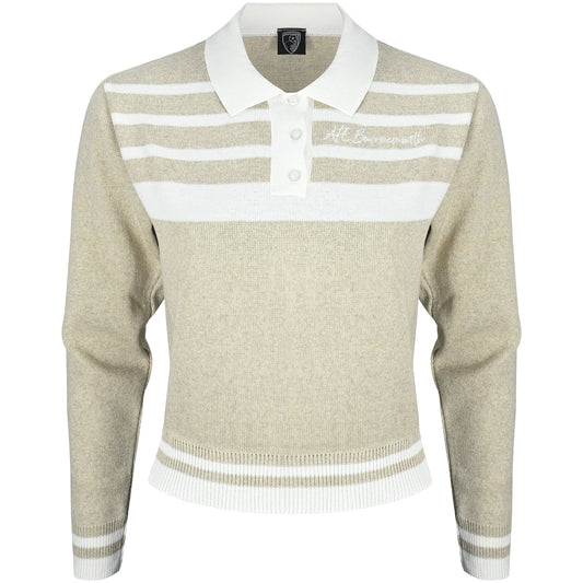 Womens Georgia Knitted Polo - Natural / Off White