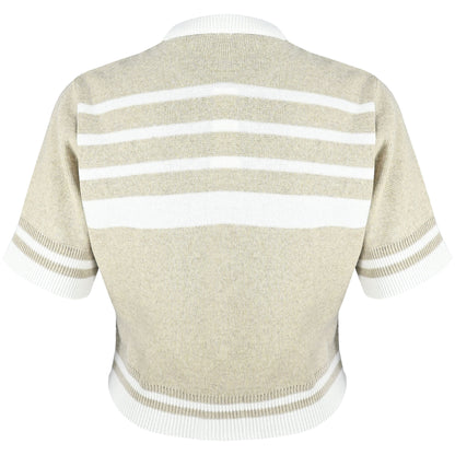 Womens Georgia Knitted Tee - Natural / Off White