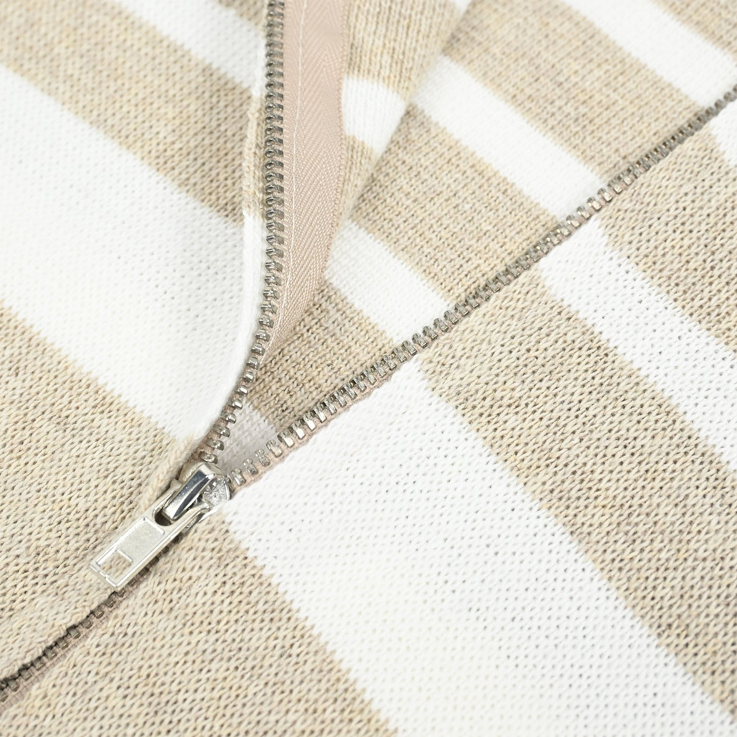 Womens Georgia Knitted Zip Top - Natural / Off White