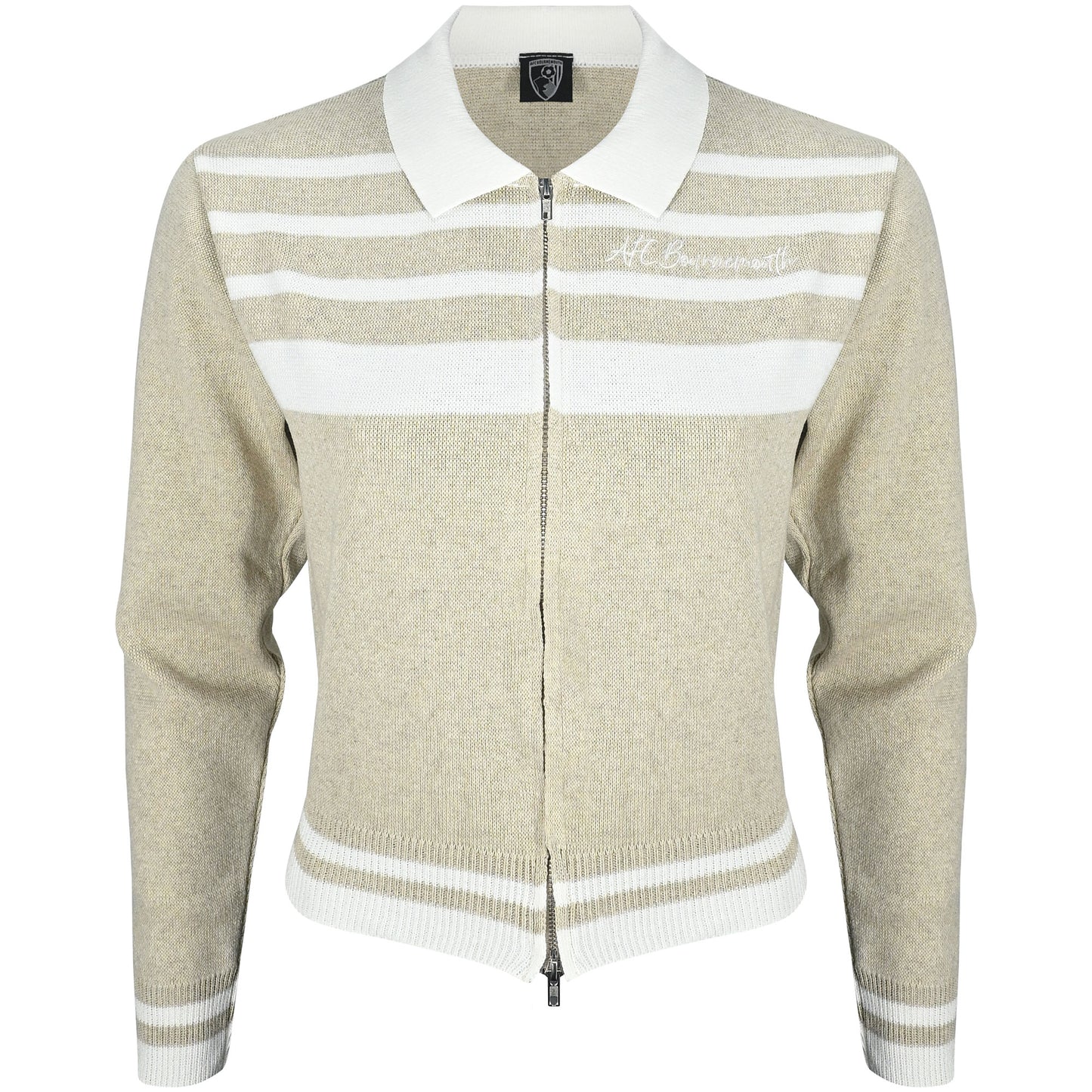 Womens Georgia Knitted Zip Top - Natural / Off White