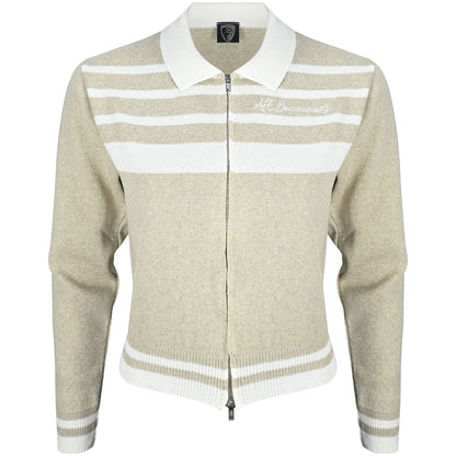Womens Georgia Knitted Zip Top - Natural / Off White