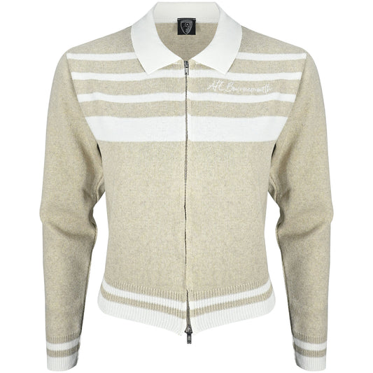 Womens Georgia Knitted Zip Top - Natural / Off White