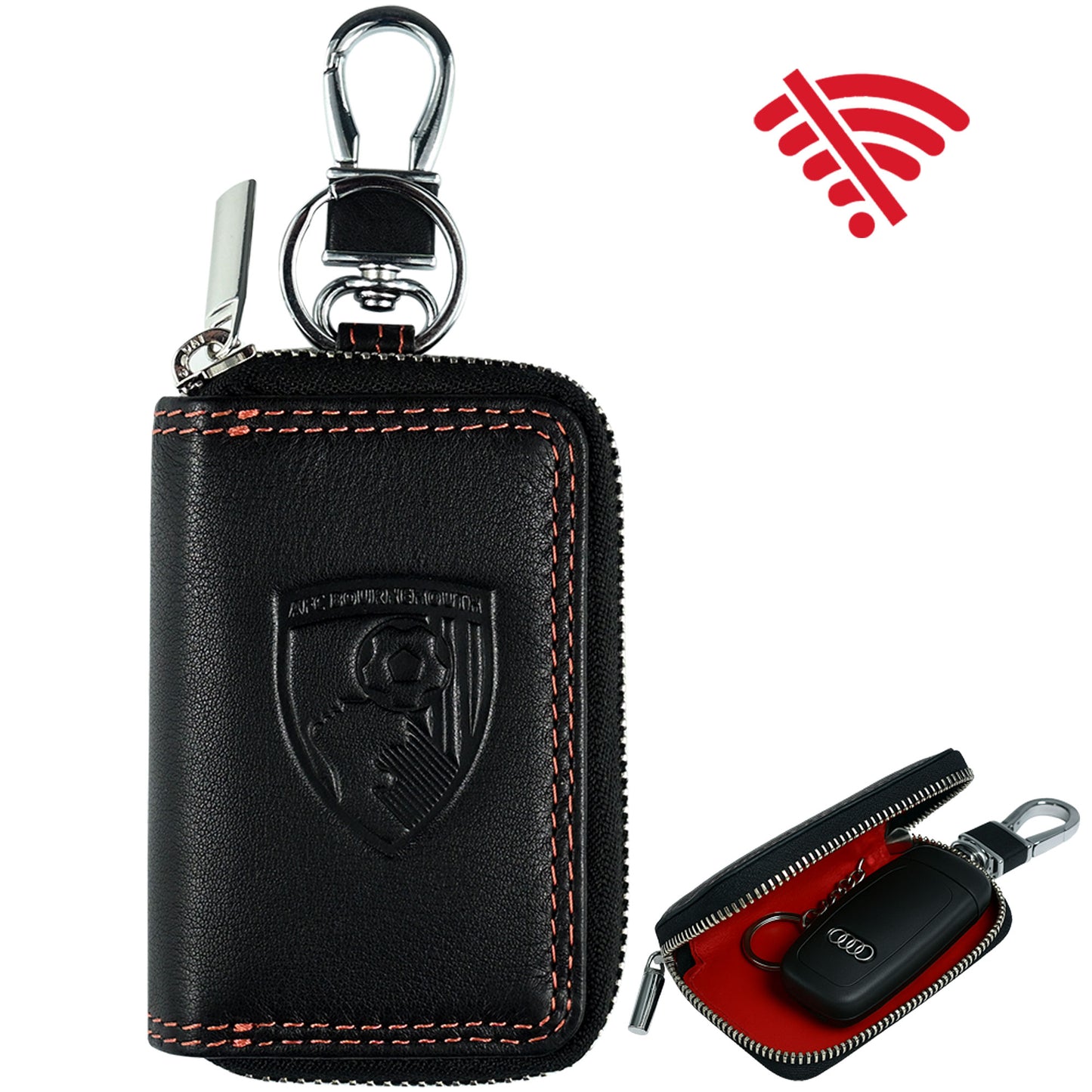 Premium Leather Signal Blocking Car Key Case