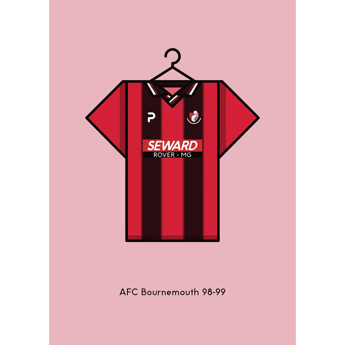 Minimal Kits 1998-99 Home Shirt A2 Poster