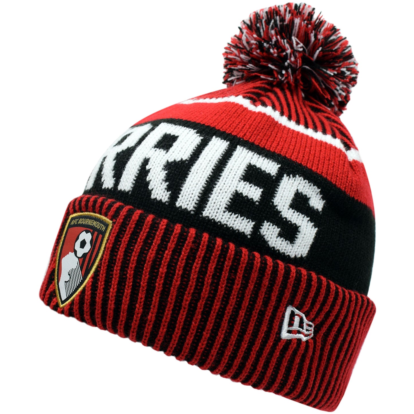 Adults AFCB X New Era Sports Knit Bobble Hat - Red / Black