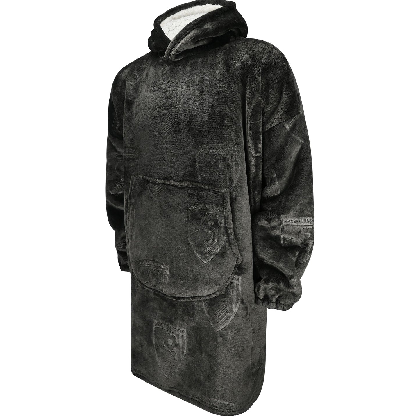 Kids Oversized Sherpa Hoodie - Black