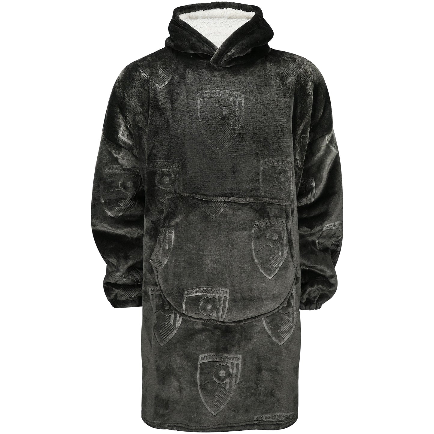 Kids Oversized Sherpa Hoodie - Black