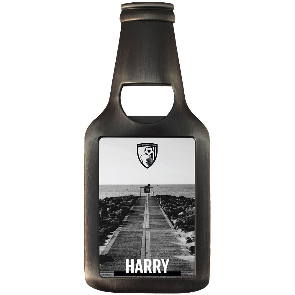 Personalised Bottle Opener Magnet - Monochrome Jetty