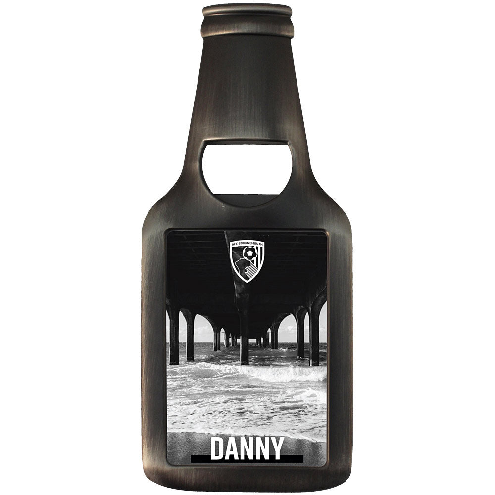 Personalised Bottle Opener Magnet - Monochrome Pier