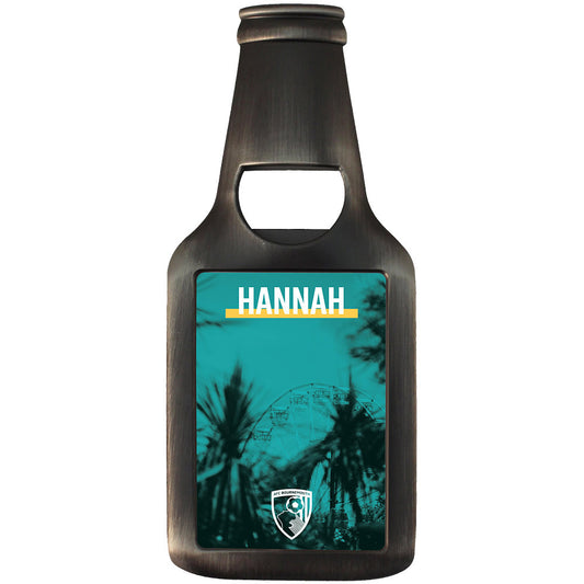 Personalised Bottle Opener Magnet - Turquoise Wheel