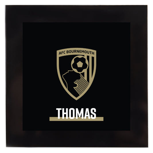 Personalised Glass Coaster - Gold Crest